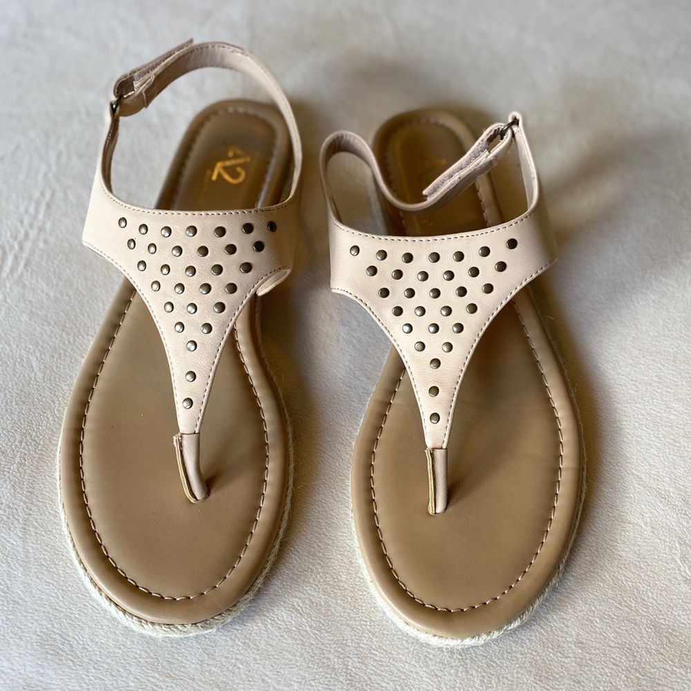 Cream Studded Sandals